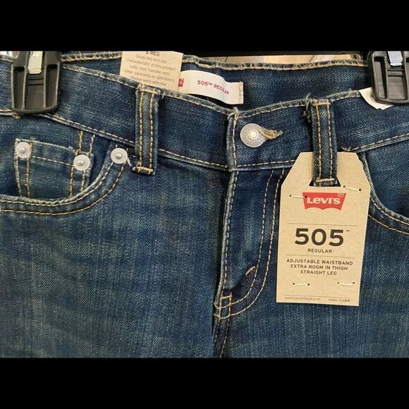 NWT BOYS AUTHENTIC LEVIS 505 REGULAR FIT JEANS SIZE 4 - Picture 6 of 7